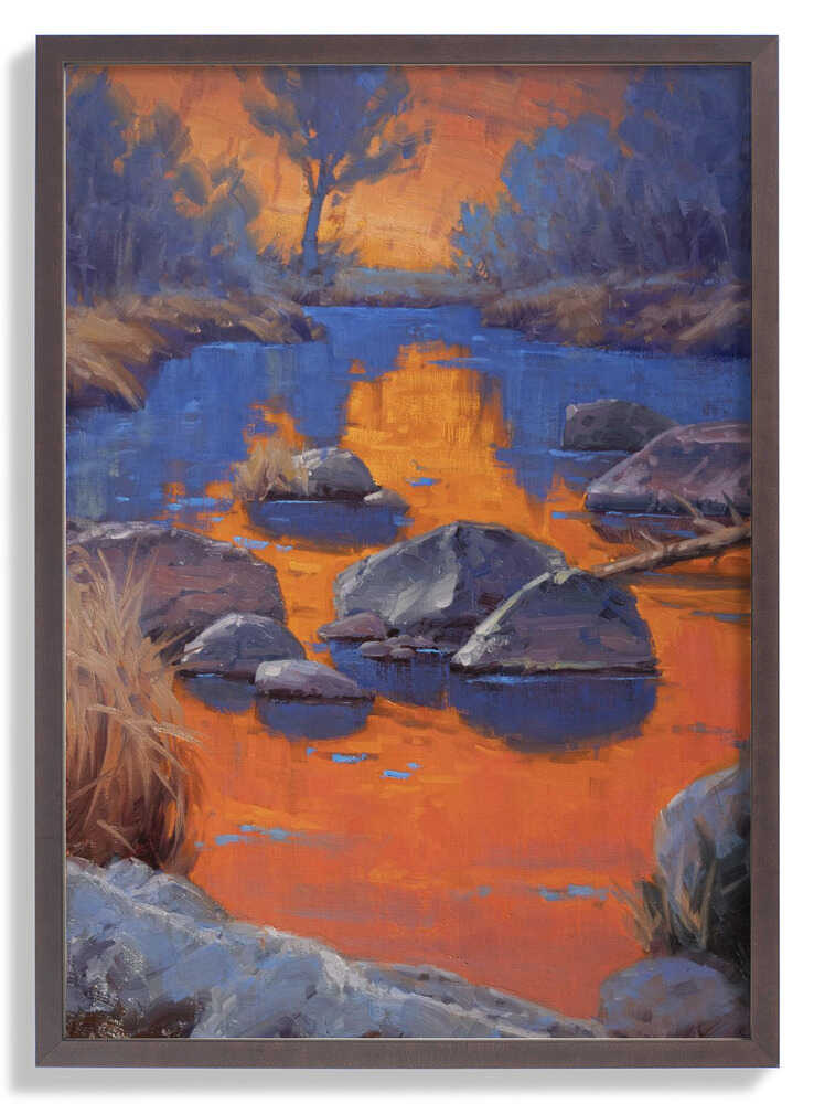 Sonnenuntergang über einem ruhigen Fluss von Cody DeLong