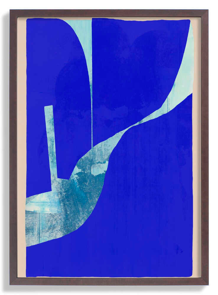 Blue Background With A Dynamic White Curve by cartissi