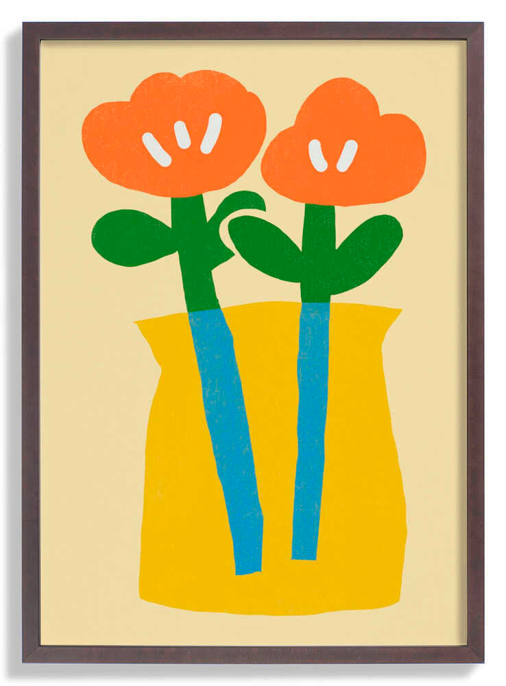 Two Stylized Orange Flowers by Little Dean