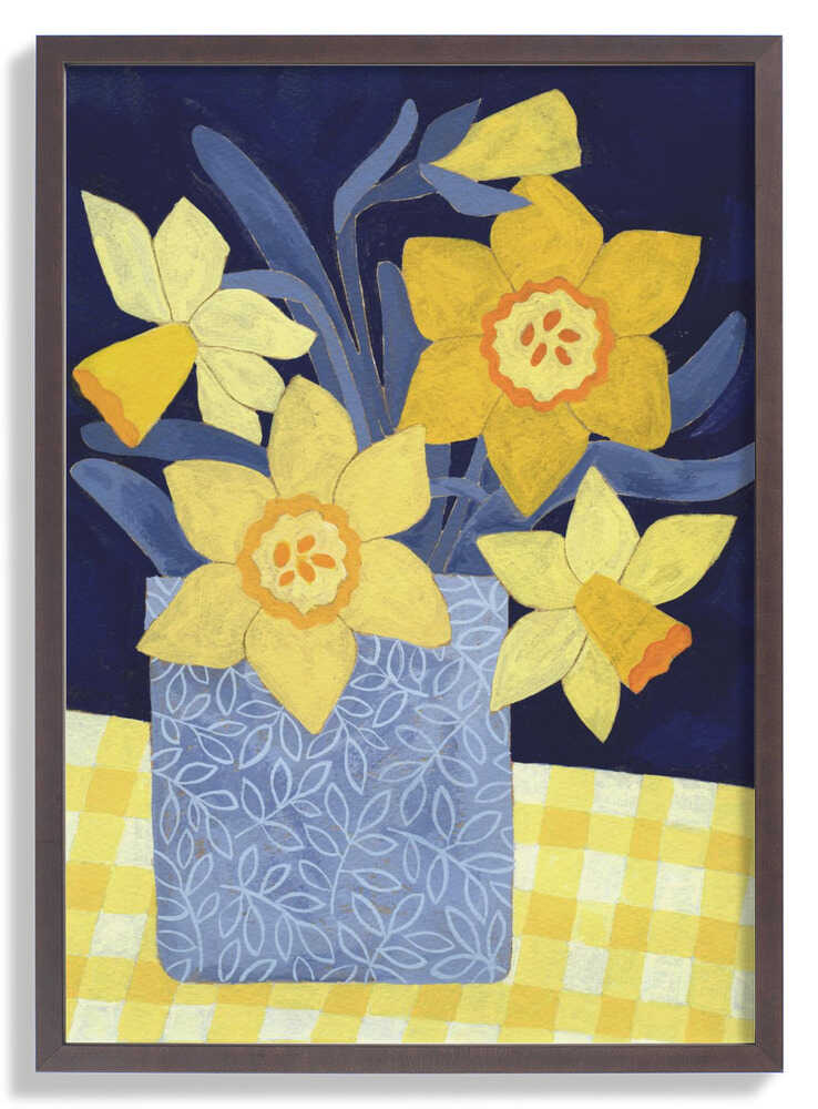 Daffodils With Yellow Gingham by Susan Black