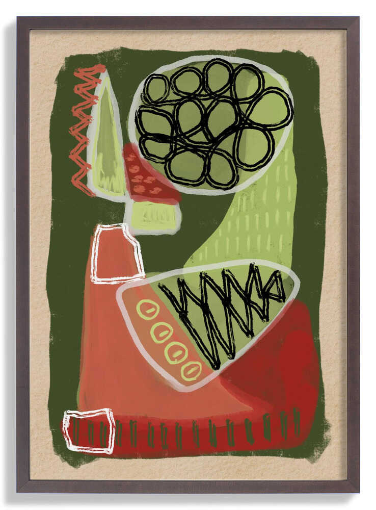 Abstract green and red by Sharyn Bursic