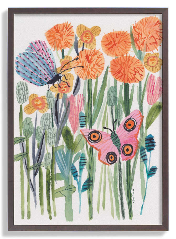 Butterfly and Moth In Garden by Karin Lauria