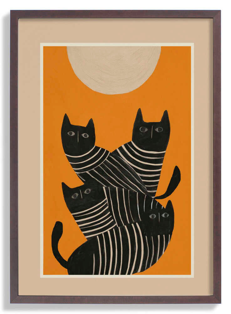 Abstract Black Cats by City Art