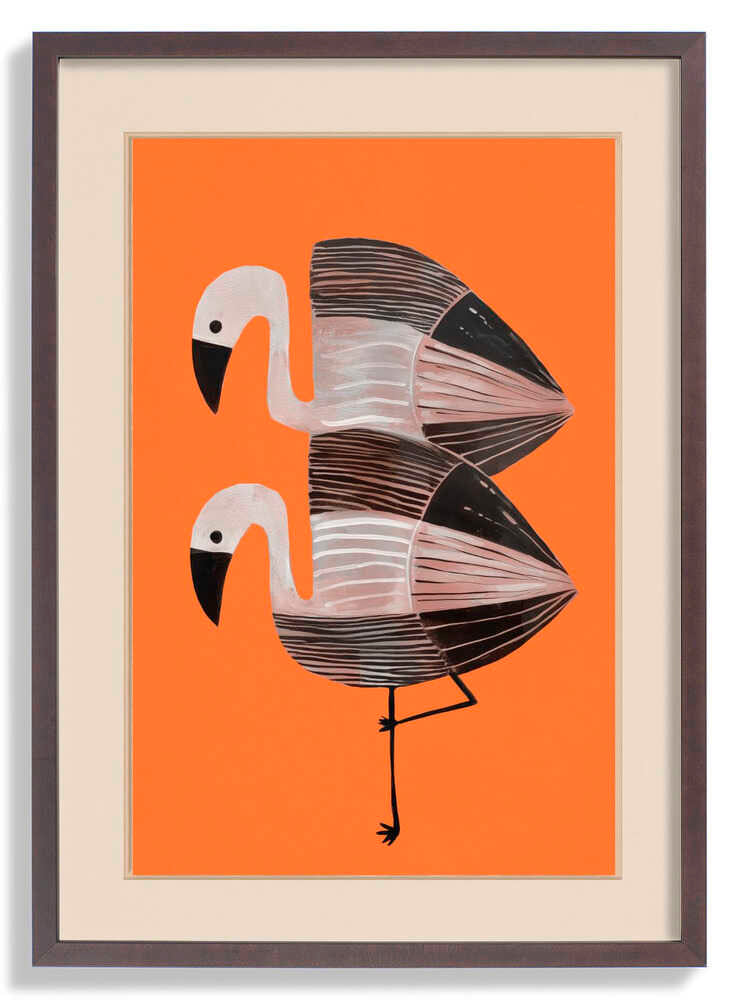 Tangerine Flamingos by City Art