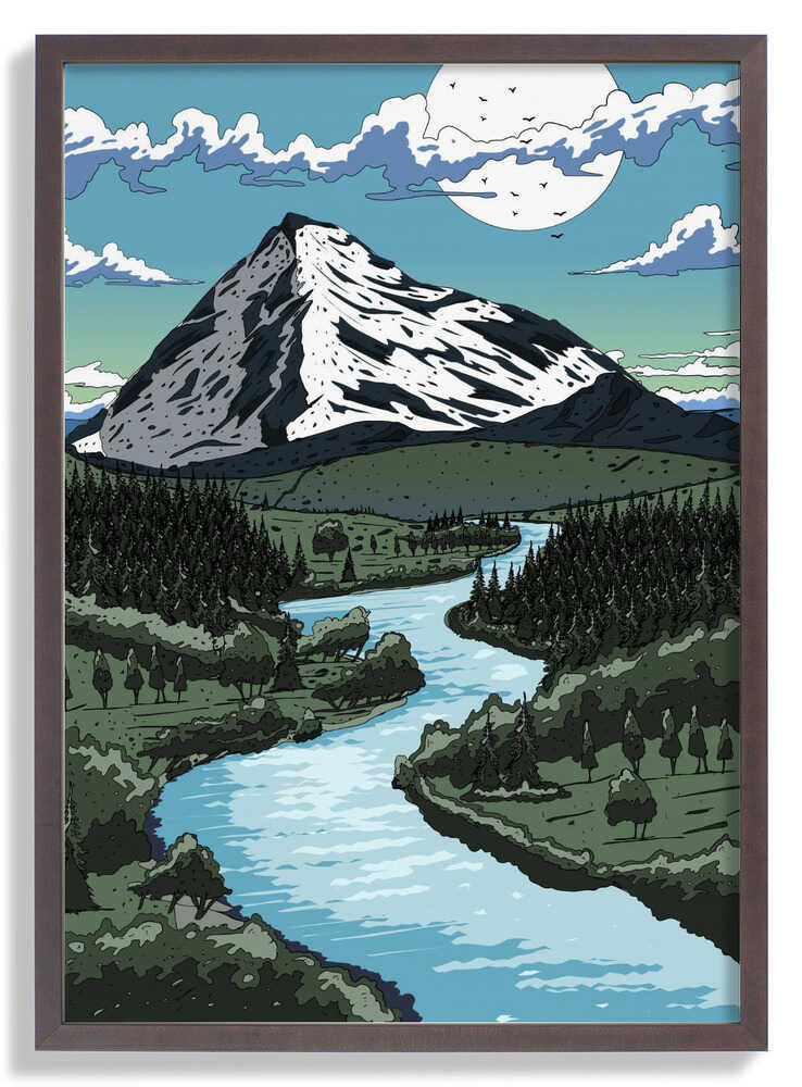 Bergkette und Fluss von Nicholas