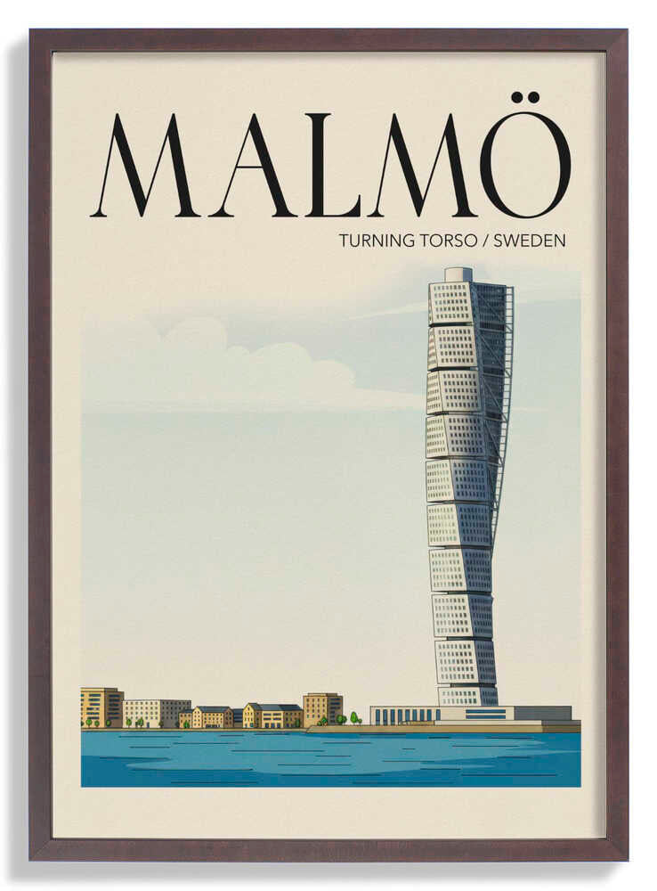 Malmö Travel Poster by Andreas Magnusson