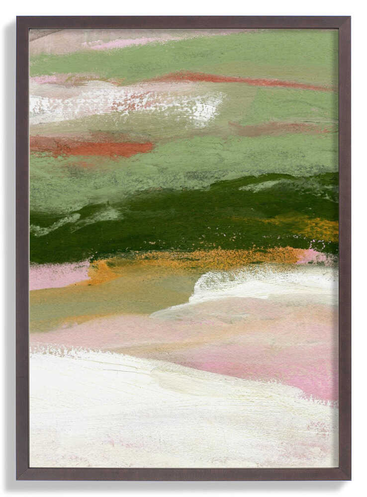 Landschaft mit Grün, Gold und Rosa von Janel Bragg