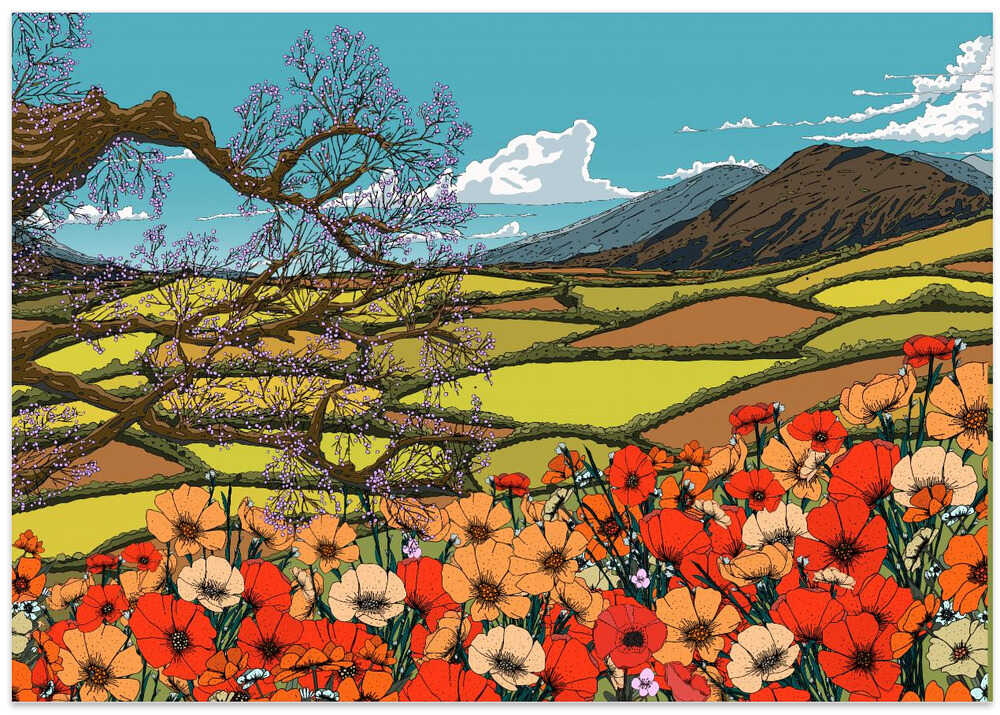 Wildflower Blossom Landscape von Nicholas