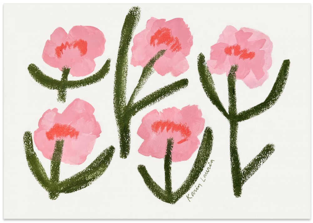 Tanzende rosa Pfingstrosen von Karin Lauria