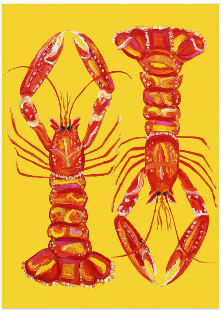 Langoustines On Yellow by Alice Straker