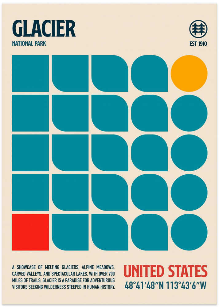 Glacier National Park Travel Poster by Retrodrome