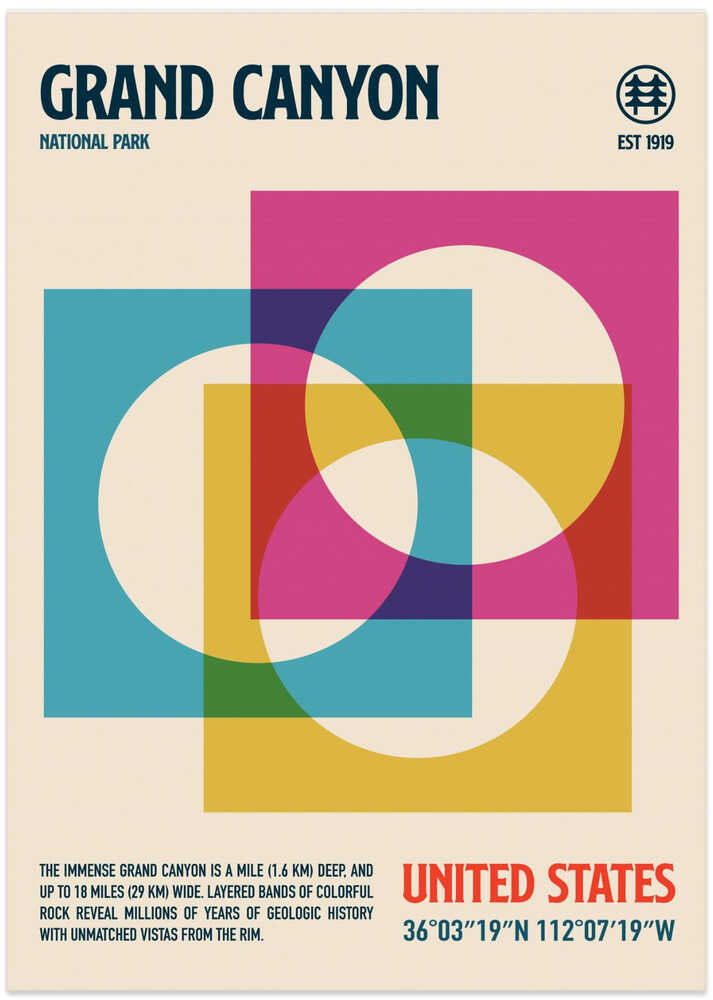 Grand Canyon National Park Reiseposter von Retrodrome