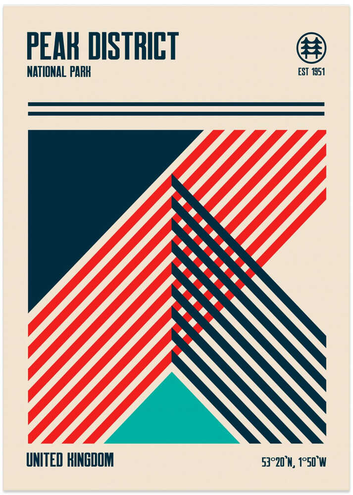 Peak District National Park Travel Poster by Retrodrome