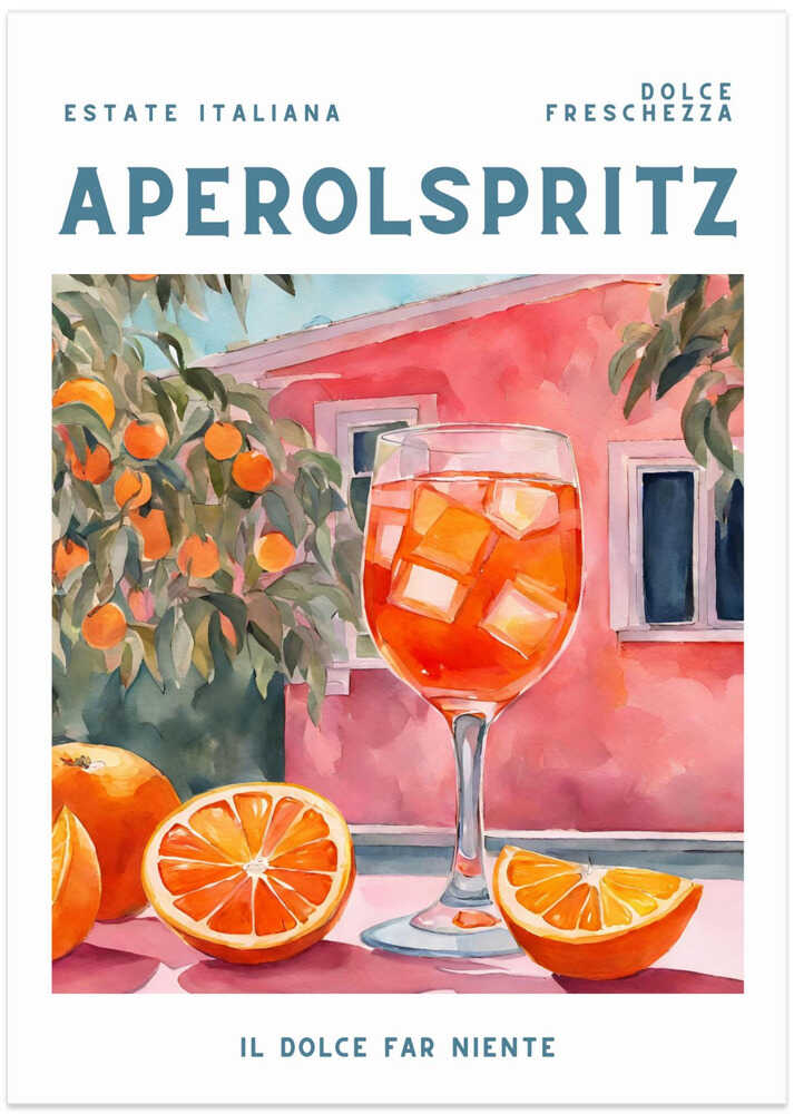 Aperol Spritz, Aquarell, Fresh by Ohkimiko