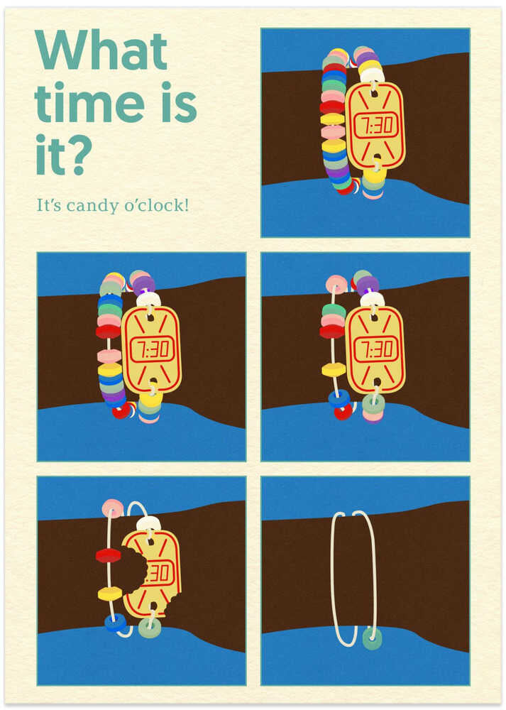 Poster Candy Clock by Rosi Feist