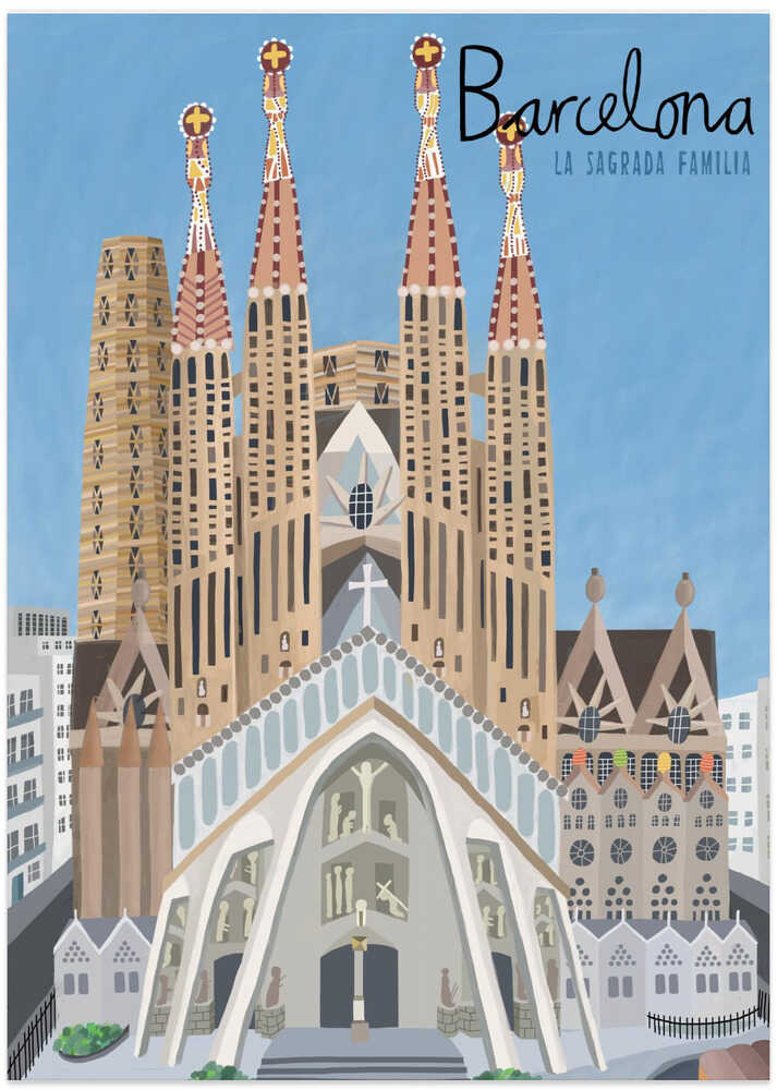 The Sagrada Familia, Barcelona by Artist Carla Daly by Carla Daly