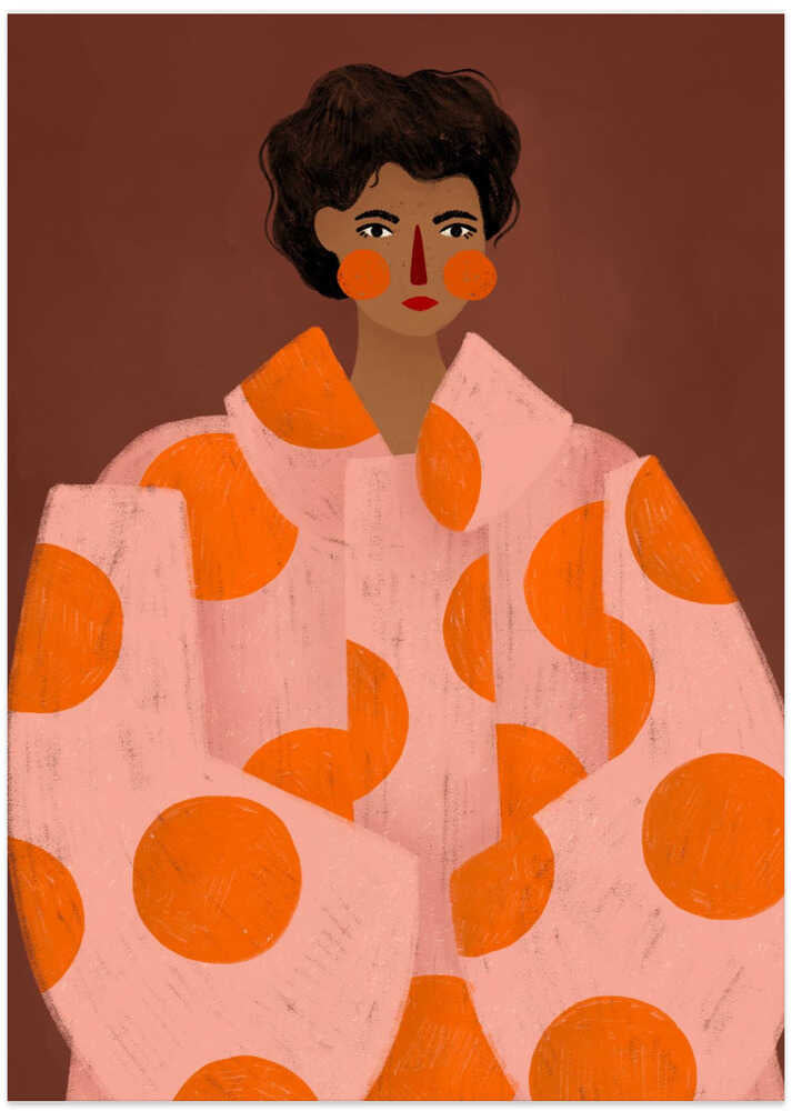 Woman With Orange Dots by Bea Müller
