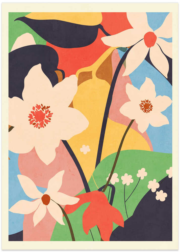 Abstract Art Landscape Flowers by ThingDesign