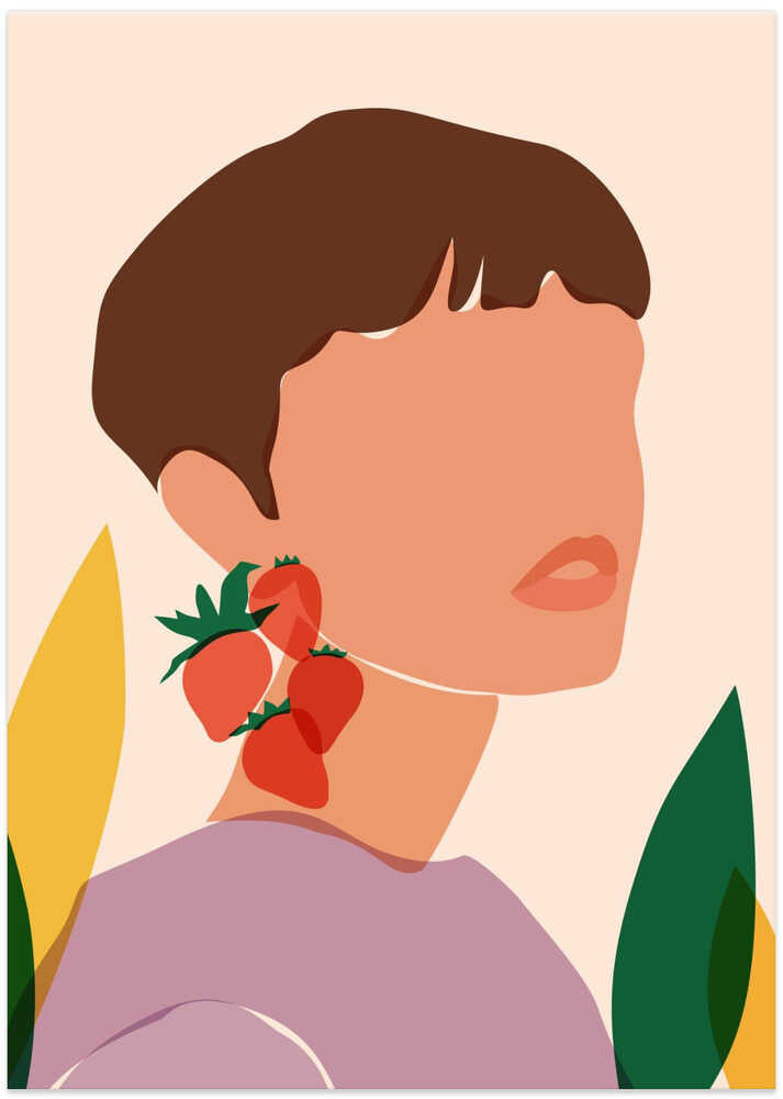 Abstract Strawberry Earrings by Kintsugi99