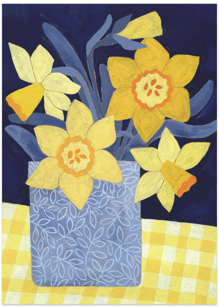 Daffodils With Yellow Gingham by Susan Black