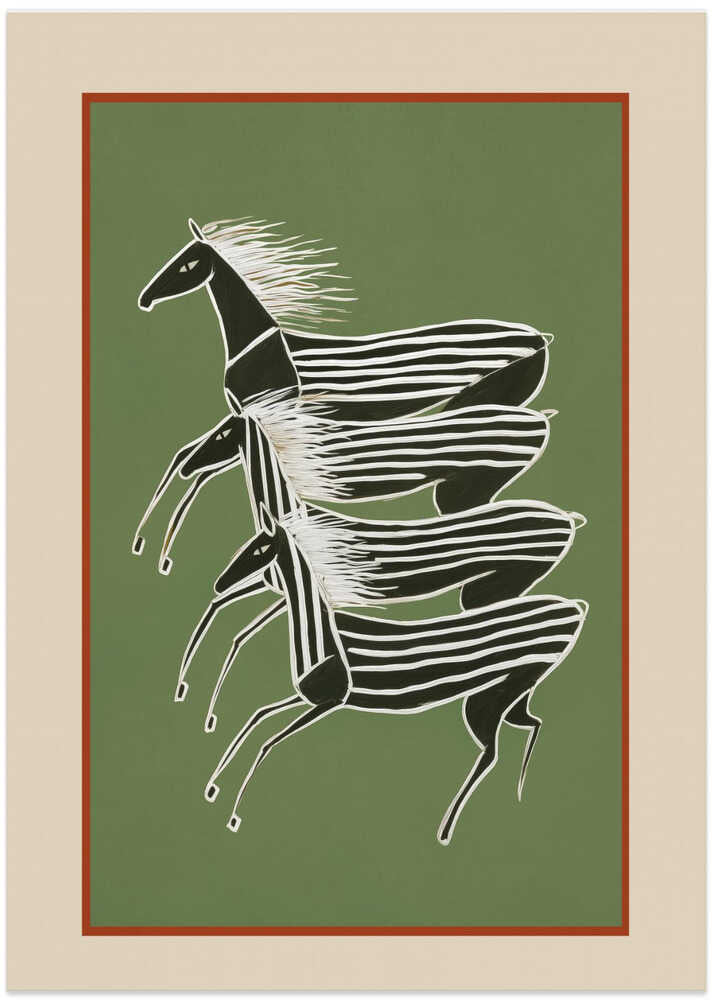 Horses In Stripes by City Art