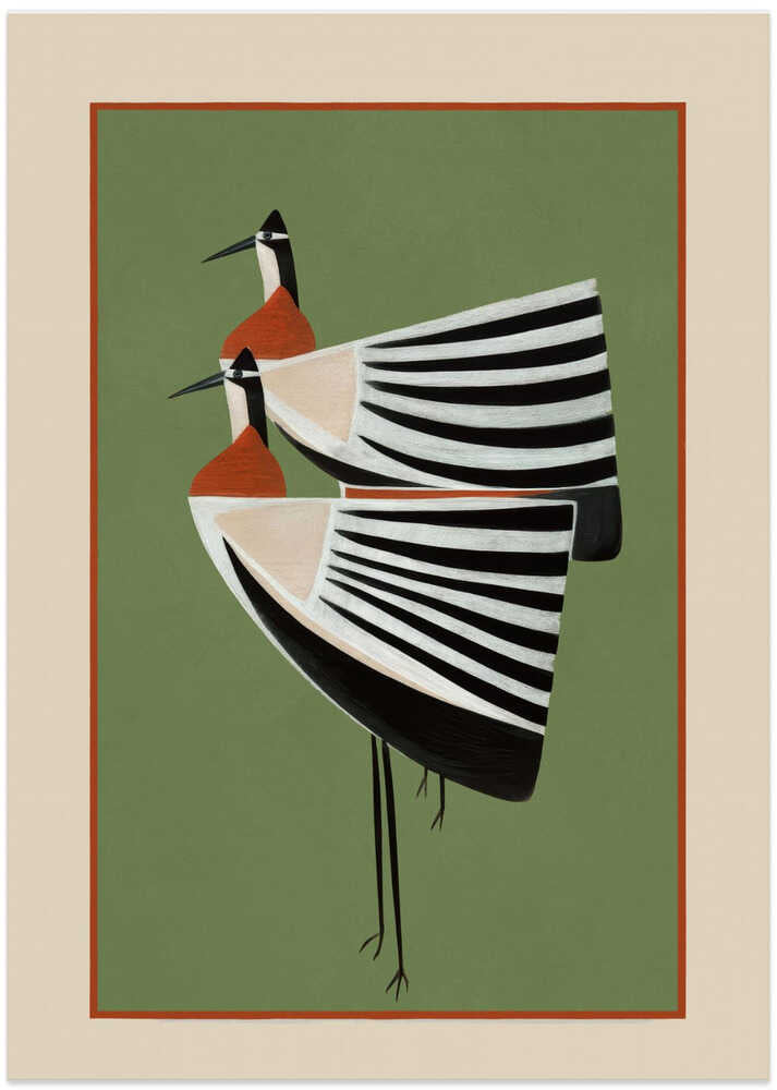 Striped Bird Pair by City Art