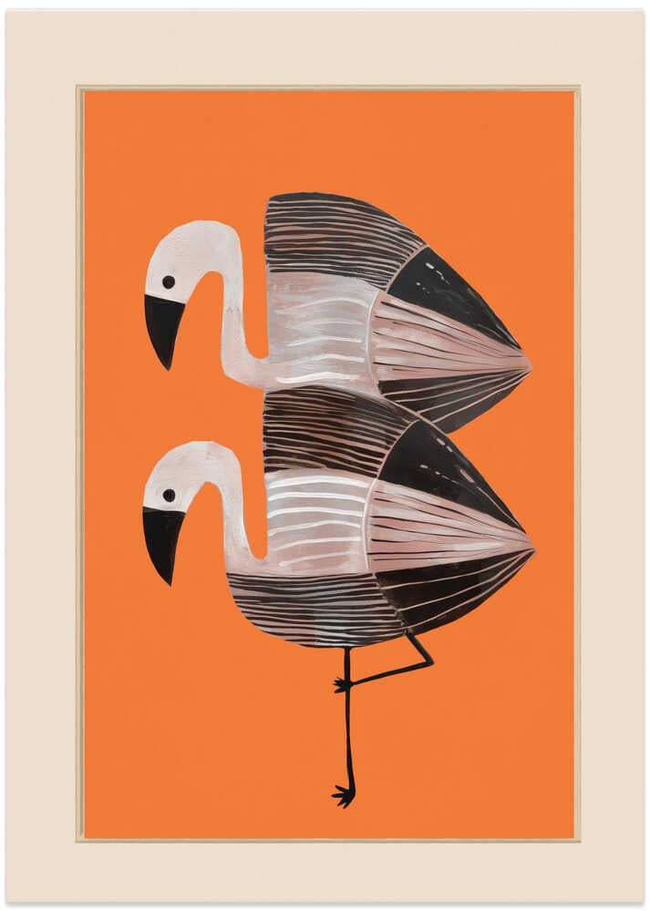 Tangerine Flamingos by City Art