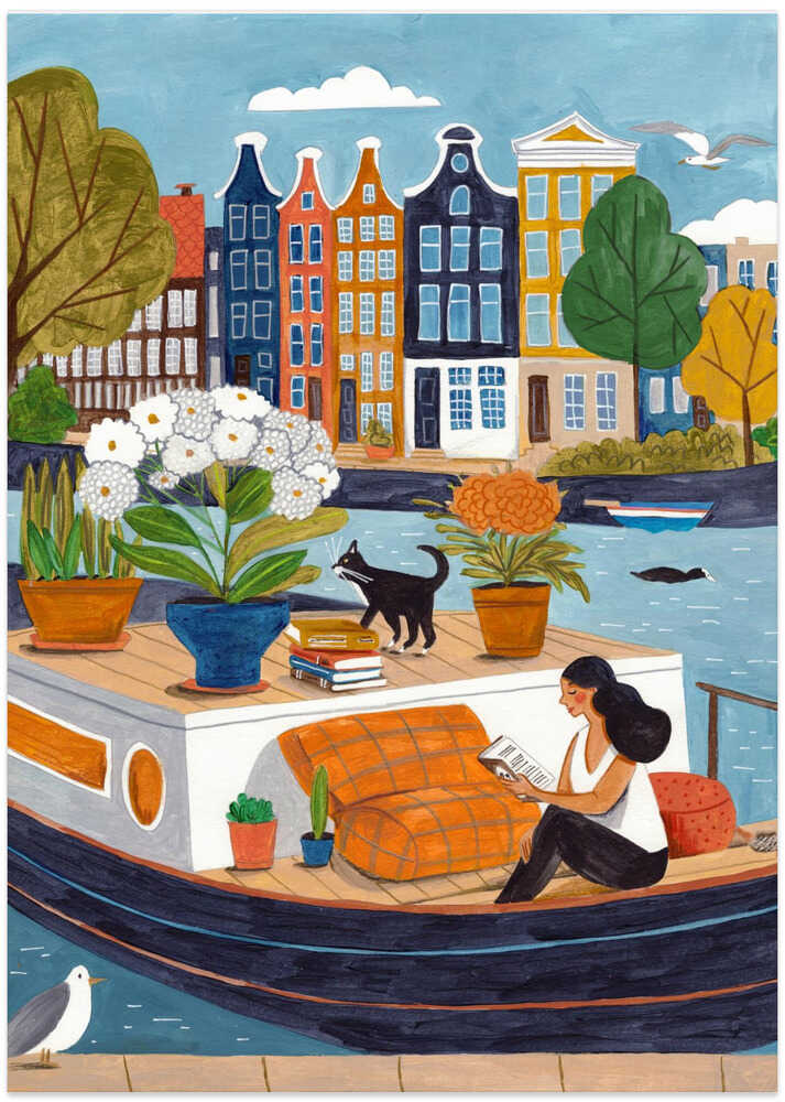 Amsterdam city life on a boat by Caroline Bonne Müller