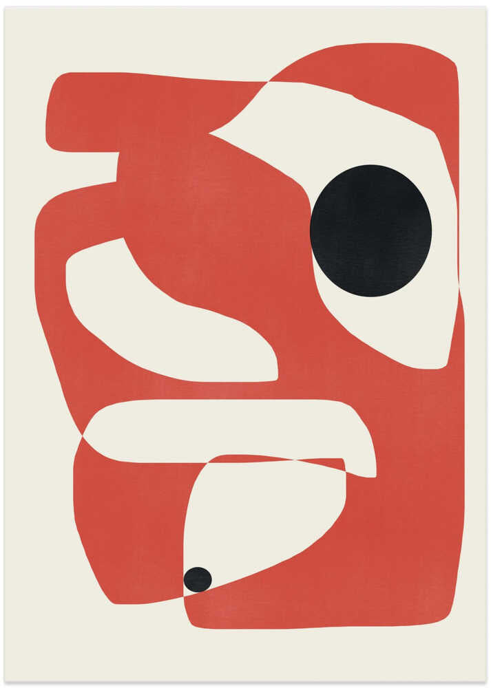 Abstract Geometric Composition -red by Little Dean