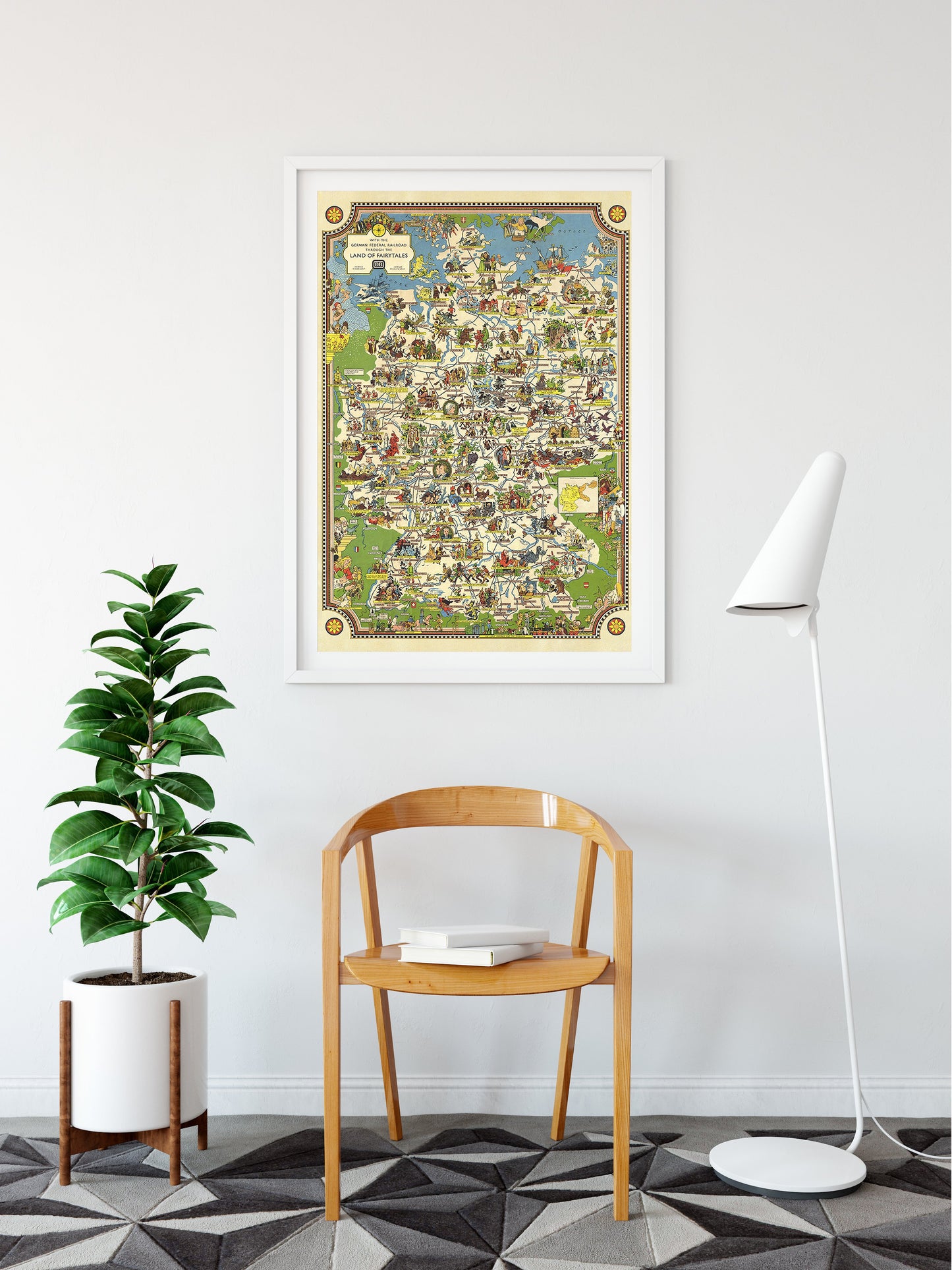 German Fairytale Land Map Poster
