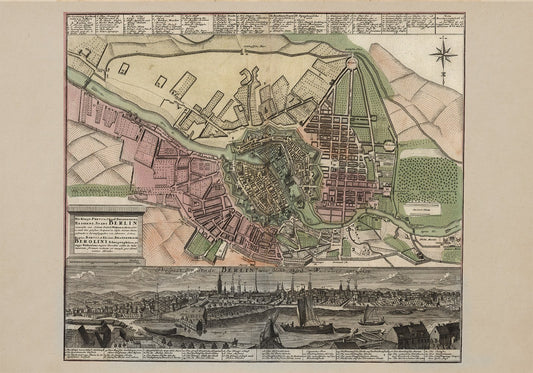 Antique Berlin Map from 1716