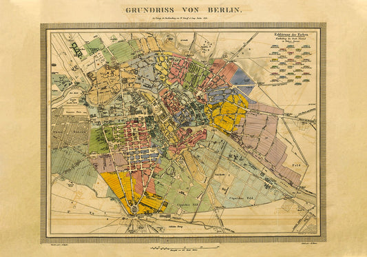 1831 Grundriss von Berlin Poster