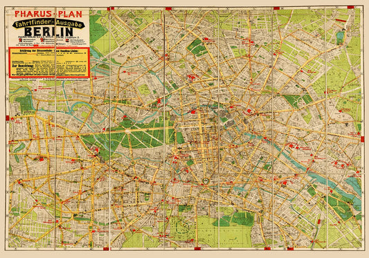1922 Berlin Pharus Map Poster