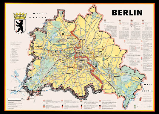 1961 Berlin Cold War Map Poster