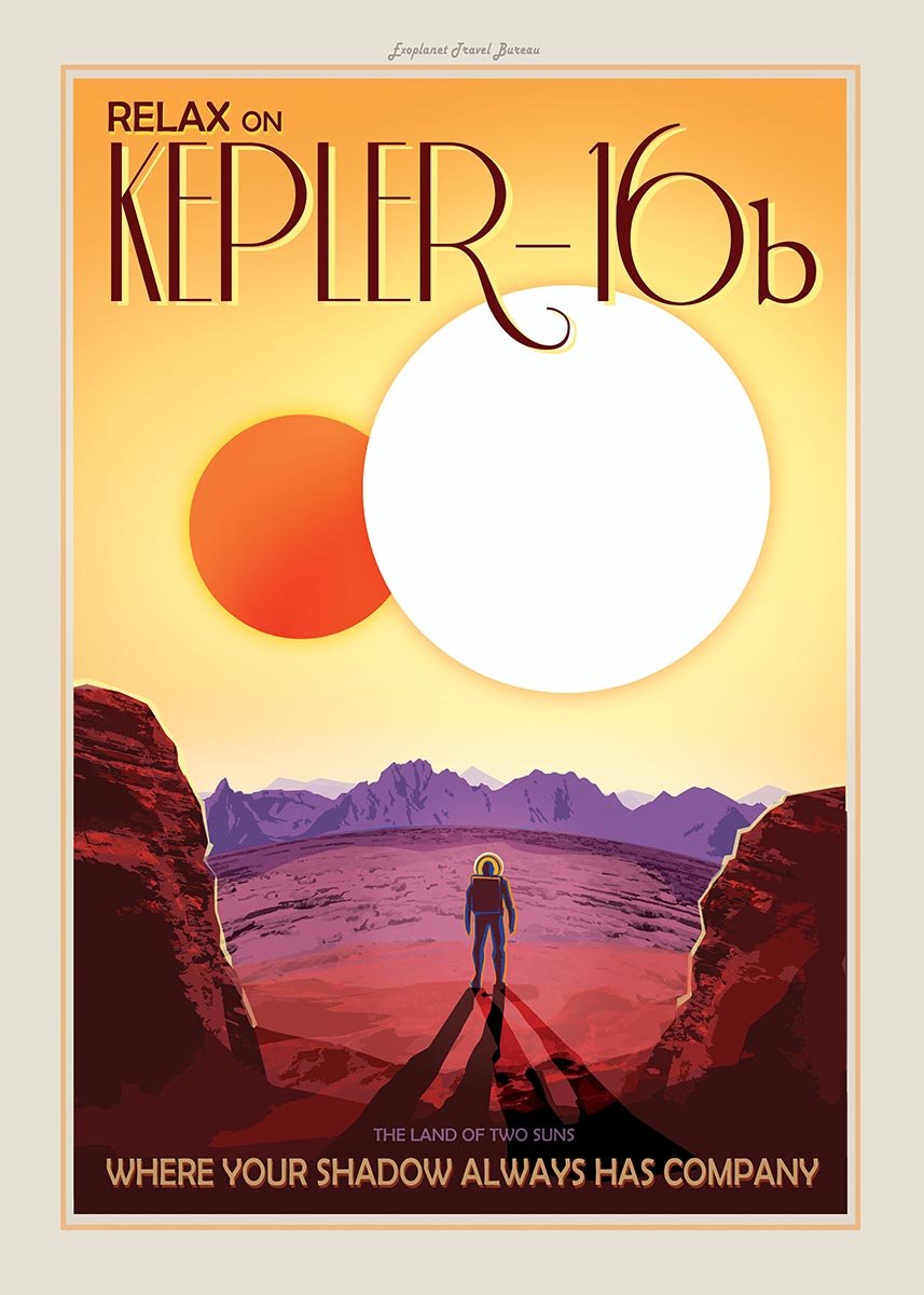Two Suns Space Poster