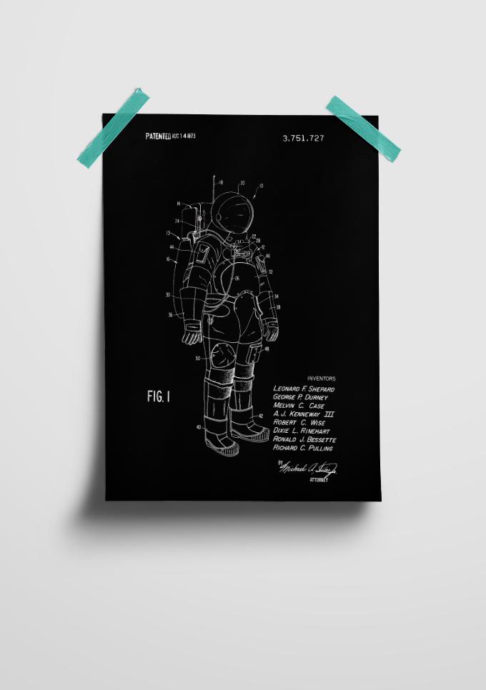 Vintage Poster Astronaut Patent
