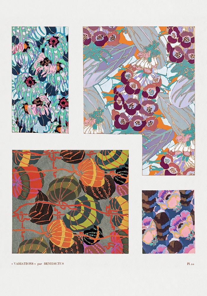 Colorful Vintage Art Deco Pattern, Variation 10 by Édouard Bénédictus