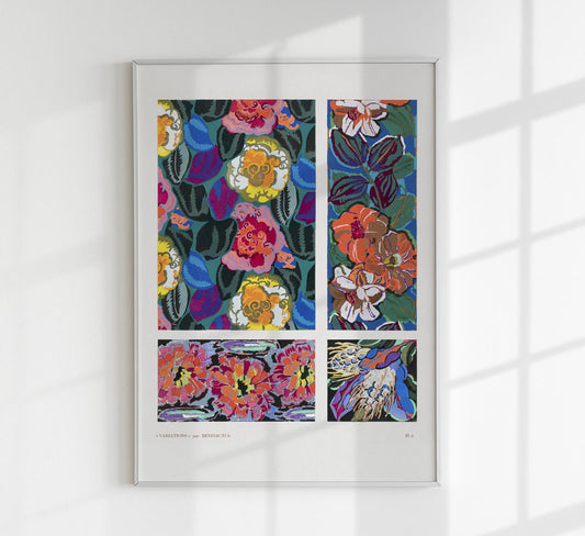 Vintage Geometric Floral Art Deco Pattern, Variation 8 by Édouard Bénédictus