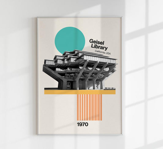 Geisel Library Art Print by Nico Tracey