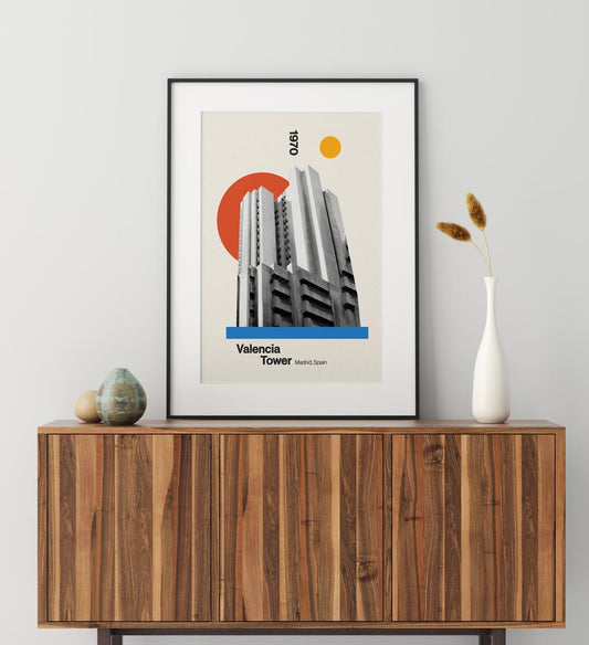 Valencia Tower Art Print by Nico Tracey
