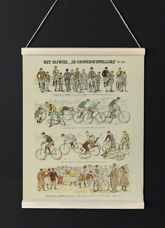 Vintage Bikers Chart - Lovely antique poster for room decor
