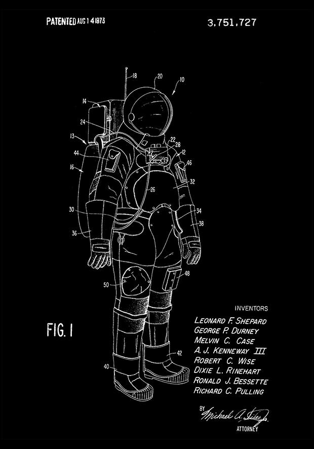 Vintage Poster Astronaut Patent