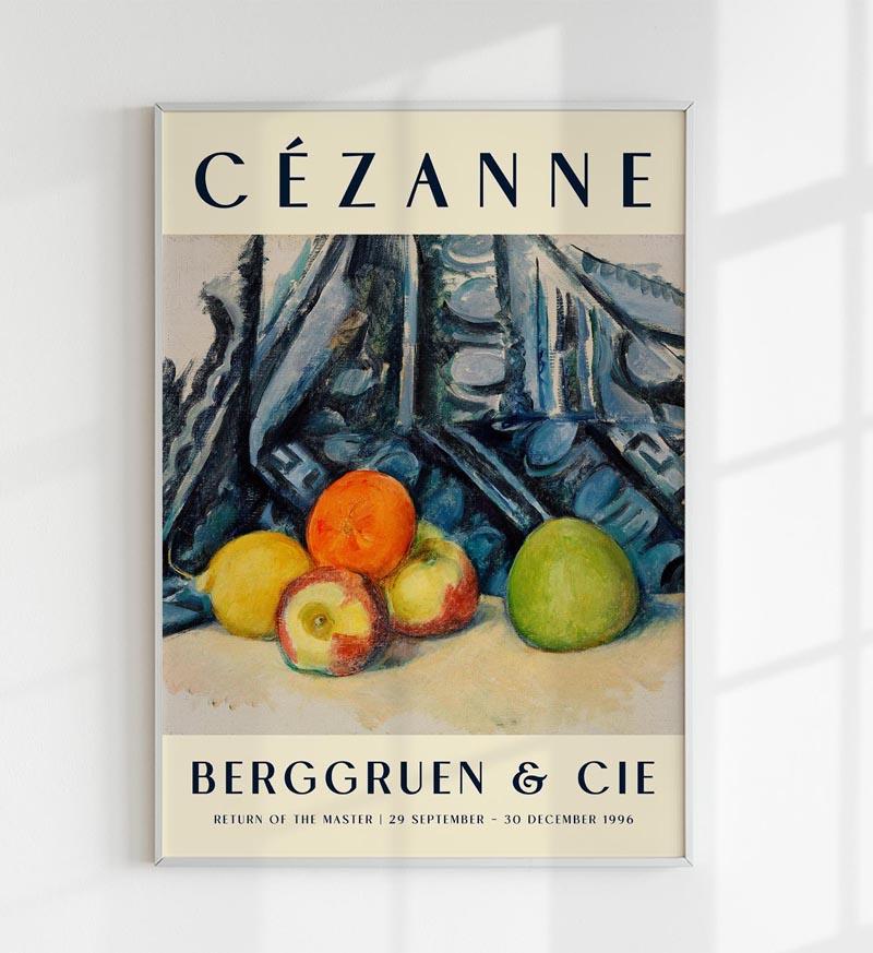 Cézanne Apples and Cloth Art Exhibition Poster