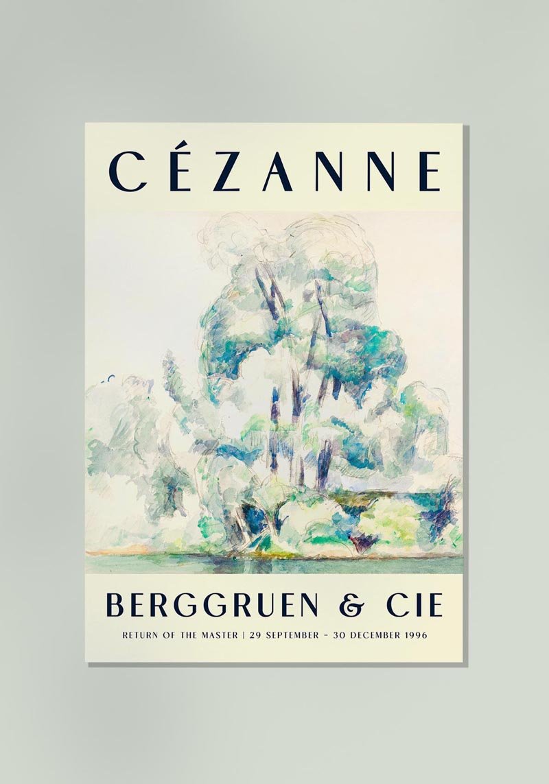 Cézanne Banks of the Seine Art Exhibition Poster