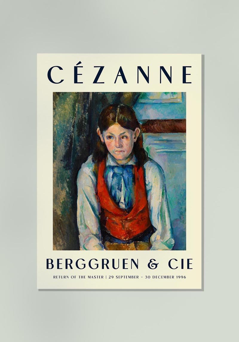 Cézanne Boy in a Red Vest Art Exhibition Poster