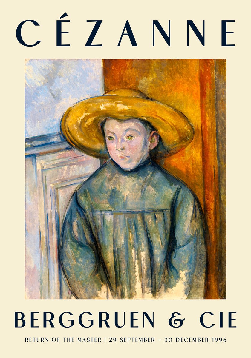 Cézanne Boy with a Straw Hat Art Exhibition Poster