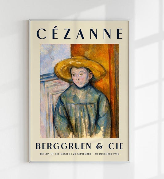 Cézanne Boy with a Straw Hat Art Exhibition Poster