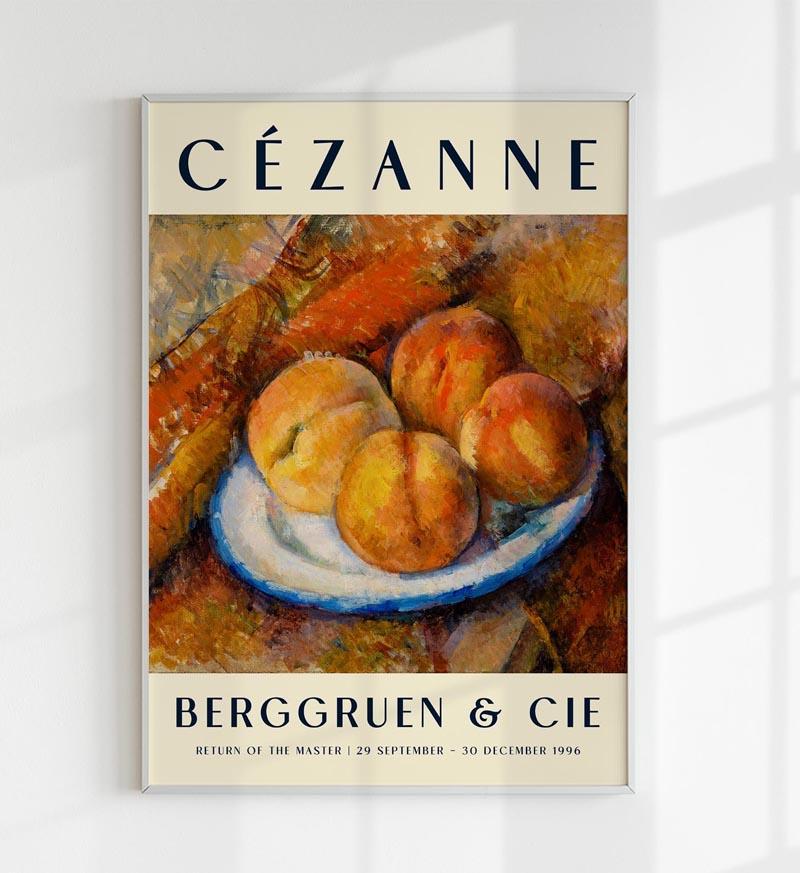 Cézanne Four Peaches Art Exhibition Poster