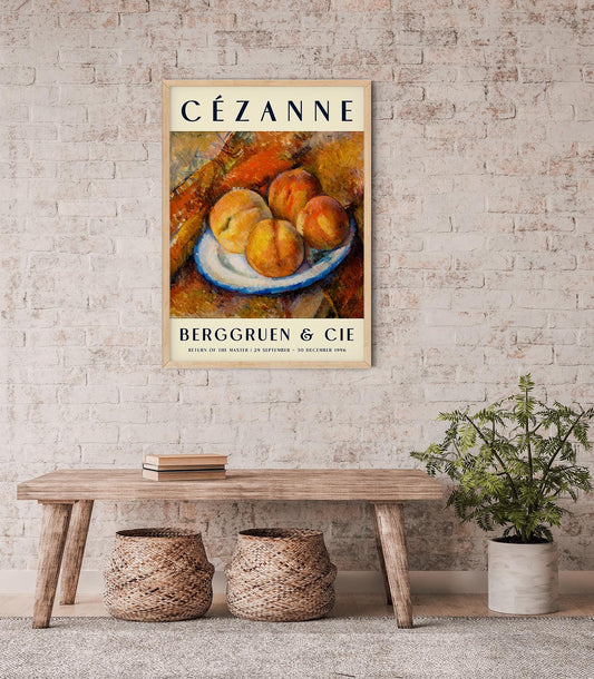 Cézanne Four Peaches Art Exhibition Poster