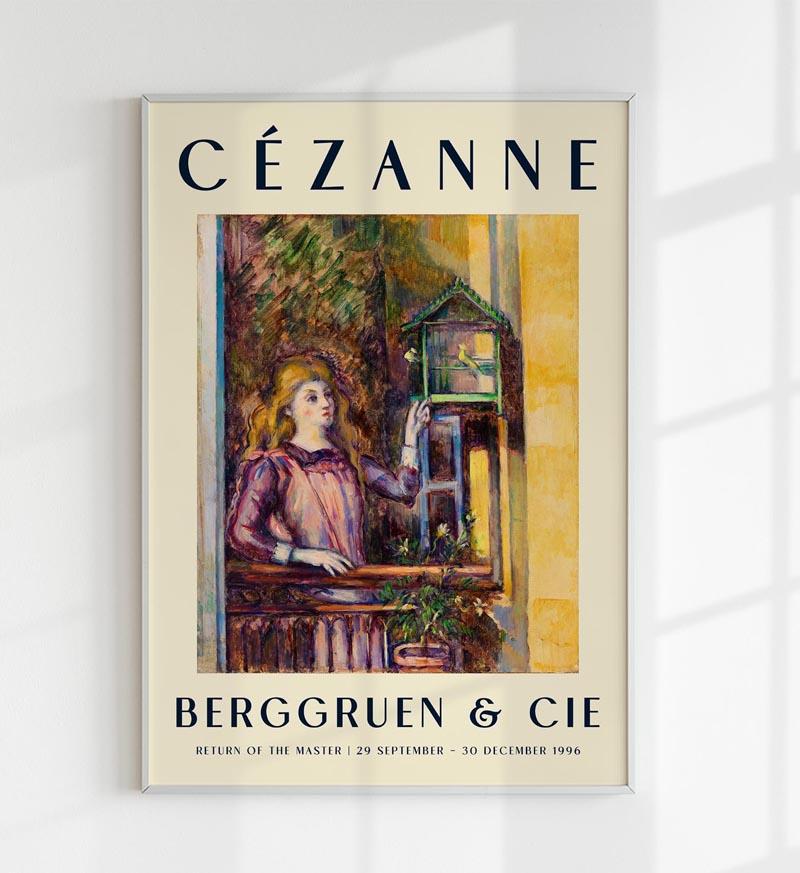 Cézanne Girl with Birdcage Art Exhibition Poster